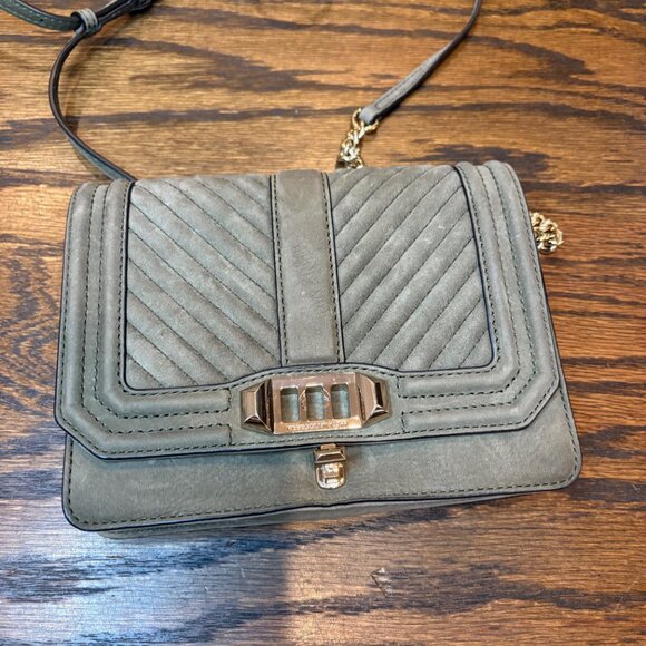 Rebecca Minkoff Olive Green Suede Mini Crossbody Bag - Picture 2 of 5